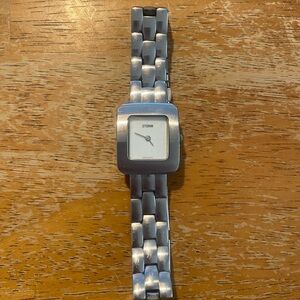 Storm Silver Metallic Watch with Square Dial